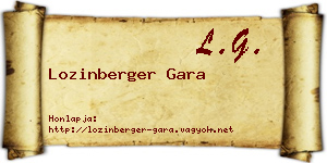 Lozinberger Gara névjegykártya